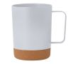 Tasse en PP détail en liège au fond et une poignée carrée, 400 ml couleur blanc