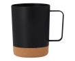 Tasse en PP détail en liège au fond et une poignée carrée, 400 ml couleur noir