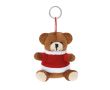 Porte-clés de Noël en peluche en forme d'ours personnalisable couleur rouge