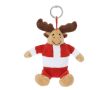 Porte-clés de Noël en peluche en forme de renne personnalisable couleur rouge