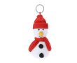 Porte-clés de Noël en peluche en forme de bonhomme de neige couleur rouge