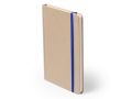 Carnet en carton recyclé, élastique coloré, feuilles lisses format A5 couleur bleu