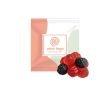 Sachet personnalisé avec bonbons en forme et saveur de fruits rouges couleur blanc