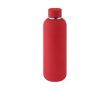 Gourde à double paroi en acier inox avec finition en caoutchouc 500ml couleur rouge