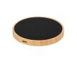 Chargeur sans fil en bambou avec surface rétroéclairée 15W couleur noir