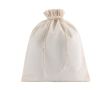 Sac moyen en coton recyclé avec cordons de fermeture 120 g/m2 couleur naturel
