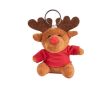 Porte-clés en peluche de Noël en forme de renne avec chemise avec logo couleur rouge
