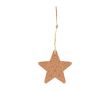 Décoration de Noël en liège en forme d'étoile avec cordon couleur marron