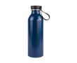 Gourde en aluminium recyclé avec détail en bois sur le bouchon 550ml couleur bleu