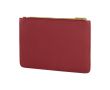 Trousse en cuir synthétique, couleurs classiques avec tirette dorée couleur rouge