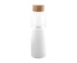 Gourde en verre avec bouchon en bambou et housse en silicone 500ml couleur blanc