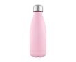 Gourde en acier inoxydable avec bouchon argenté, capacité de 500ml couleur rose