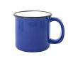 Tasse en céramique vintage avec bord noir sur partie supérieure 280ml couleur bleu