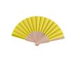 Éventail fabriqué en bois naturel et polyester très coloré Woodster couleur jaune