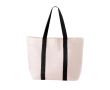 Sac en coton avec poche et fermeture magnétique 280 g/m² Eco Beach couleur noir