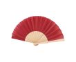 Éventail fabriqué en bois naturel et polyester très coloré Woodster couleur rouge