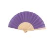 Éventail fabriqué en bois naturel et polyester très coloré Woodster couleur lilas