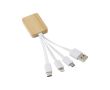 Câbles de charge avec boîtier en bambou couleur blanc
