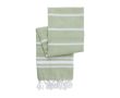 Serviette paréo en coton à franges couleur vert clair