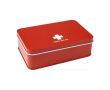 Kit de secours dans une boîte en métal couleur rouge