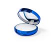 Baume à lèvres dans étui rond coloré avec miroir couleur bleu