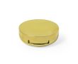 Baume à lèvres dans étui rond coloré avec miroir couleur doré