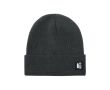 Bonnet en maille polyester RPET avec revers sur le devant couleur gris