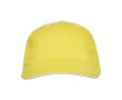 Casquette en coton à 6 panneaux avec fermeture velcro à l’arrière couleur jaune