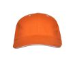 Casquette en coton à 6 panneaux avec fermeture velcro à l’arrière couleur orange
