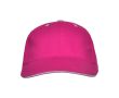 Casquette en coton à 6 panneaux avec fermeture velcro à l’arrière couleur fuchsia