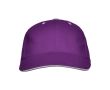Casquette en coton à 6 panneaux avec fermeture velcro à l’arrière couleur mauve