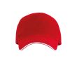 Casquette à 5 panneaux avec visière contrastée en coton 170 g/m² couleur rouge