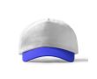 Casquette à 5 panneaux en coton avec œillets de ventilation 170 g/m² couleur blanc/bleu