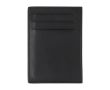 Porte-cartes en cuir avec 3 poches latérales et une principale couleur noir