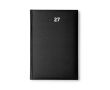 Agenda A5 en cuir synthétique matelassé, vue journalière couleur noir