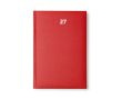 Agenda A5 en cuir synthétique matelassé, vue journalière couleur rouge