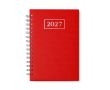Agenda A5 à anneaux avec couverture en cuir synthétique couleur rouge
