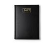 Agenda au format B5 avec couverture en similicuir matelassé couleur noir