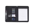 Porte-documents pro en microfibre avec feuilles et calculatrice couleur noir