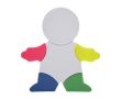 Marqueur en forme de bonhomme 4 couleurs fluorescentes et nettoyeur couleur blanc