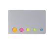 Notes adhésives en 5 couleurs différentes avec couverture en carton couleur argenté
