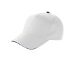 Casquettes 5 panneaux en coton avec fermeture velcro ClearLine couleur blanc