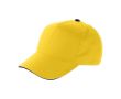 Casquettes 5 panneaux en coton avec fermeture velcro ClearLine couleur jaune