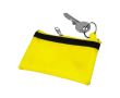 Porte-monnaie compact et léger en nylon avec fermeture éclair noire couleur jaune