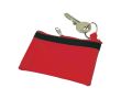 Porte-monnaie compact et léger en nylon avec fermeture éclair noire couleur rouge