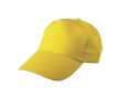 Casquette classique coton, 5 panneaux, avec fermeture en plastique couleur jaune