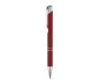Stylo en aluminium avec mécanisme à bouton-poussoir encre bleue couleur rouge