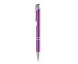 Stylo en aluminium avec mécanisme à bouton-poussoir encre bleue couleur violet
