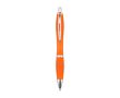 Stylo en plastique recyclé avec grip en caoutchouc encre bleue couleur orange