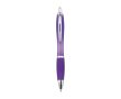 Stylo en plastique recyclé avec grip en caoutchouc encre bleue couleur violet